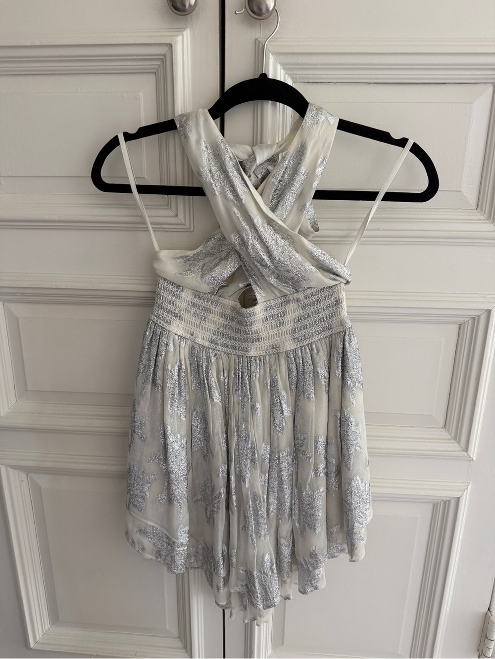 Rococo Sand Cream Dress with Silver Accents